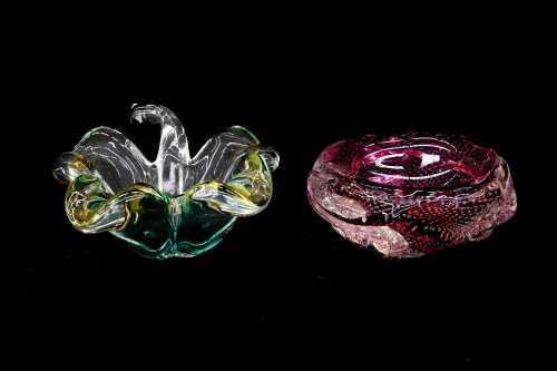 Two Murano style art glass bowls