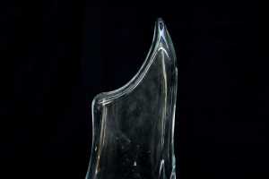 Czech mid-century sculptural clear glass vase - 2