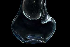 Czech mid-century sculptural clear glass vase - 3