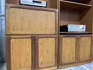 Forum mid-century teak three piece wall unit - 2