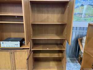 Forum mid-century teak three piece wall unit - 4