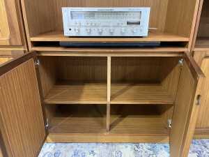 Forum mid-century teak three piece wall unit - 5