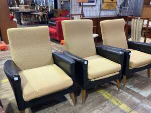 Three mid-century recliner armchairs - 2