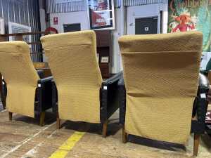 Three mid-century recliner armchairs - 3
