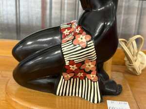 Mid-century Barsony style hula girl table lamp - 3