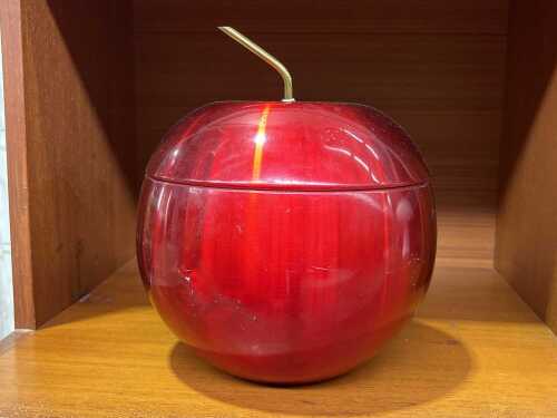 Mid-century Daydream red anodized apple ice bucket