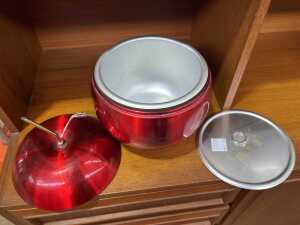 Mid-century Daydream red anodized apple ice bucket - 3