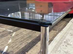 Modern chrome and glass coffee table - 3