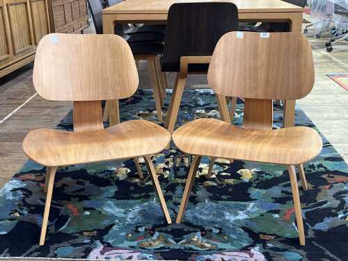 Pair of Eames LCW style chairs