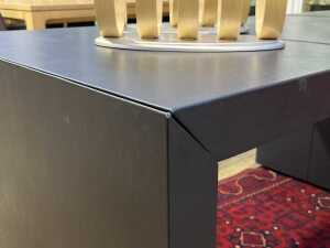 Contemporary black leather covered desk - 7