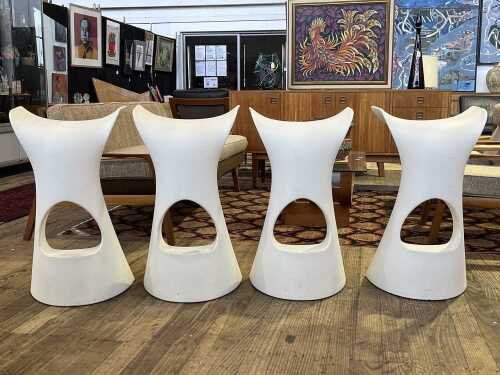 Set of four Slide plastic bar stools