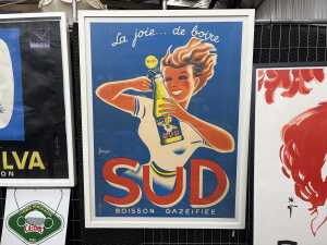 Jacques and Pierre Bellenger, SUD advertising poster. Reproduction print on paper