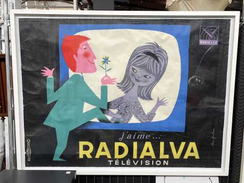 Alain Gauthier (1931-), Radialva Television. Original screenprinted advertising poster