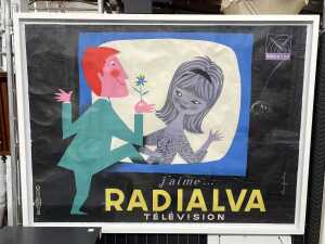 Alain Gauthier (1931-), Radialva Television. Original screenprinted advertising poster