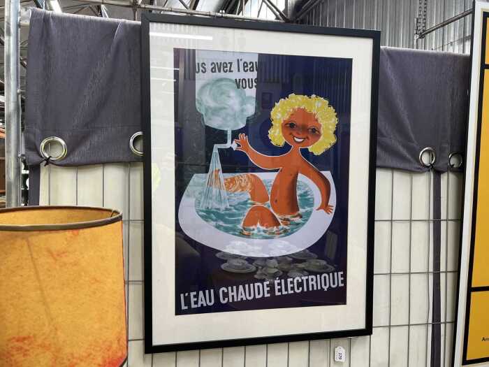 After Jean Colin, L'eau Chaude &Eacute;lectrique. Reproduction advertising poster