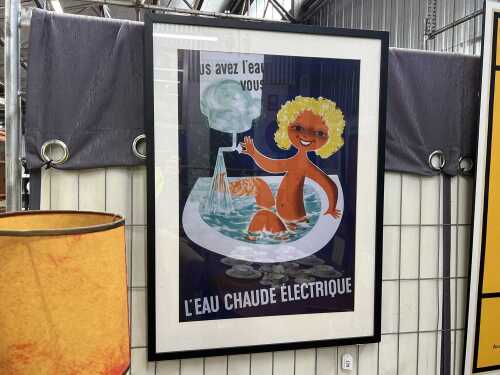 After Jean Colin, L'eau Chaude &Eacute;lectrique. Reproduction advertising poster