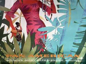 Pan American Caribbean advertising poster. Reproduction print on canvas - 3