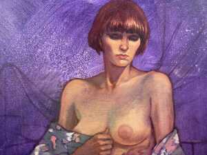 Roz McQuillan, The Girl with the Red Fox Tattoo. Oil painting on linen - 2