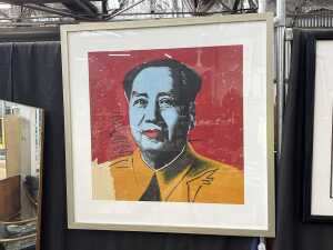 After Andy Warhol, Mao. Acrylic painting on paper