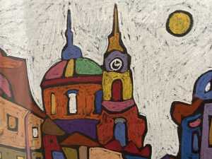 V. Mingaleu, European street scene. Pastel drawing on paper - 2