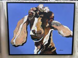 Justin Mashora (b. 1974, Zimbabwe), goat. Oil painting on canvas - 2