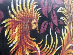 Mid-century framed 'Firebird' needlepoint tapestry - 3