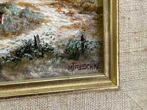 Maureen Joy Reschke (1933-), Australian farm scene. Oil painting on board - 3