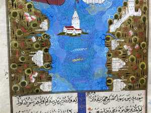 Antique illuminated Ottoman Empire manuscript depicting Constantinople Harbour - 4