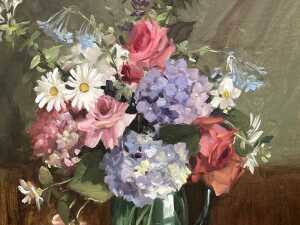 Dermont Hellier (1916-2006), Mixed Summer Flowers, oil panting on artist board - 2