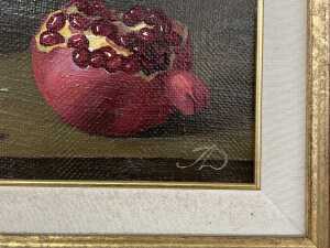 Lidia Datsenko (1948-), still life with flowers and pomegranate. Oil painting on linen - 3