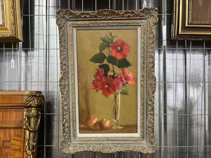 Shirley Bourne (1924-2006), Hibiscus. Oil painting on board