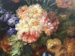 Artist unknown, floral still life. Oil painting on board. - 2