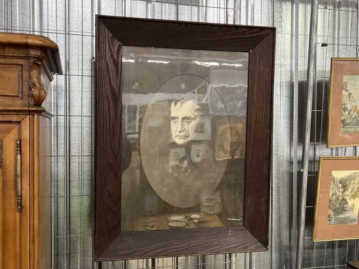 After James Sant 'The Last Phase' of Napoleon Bonaparte. Antique print in oak frame