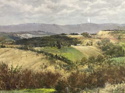 Ronald Clayton Skate (1913-1991), West Hills. Oil painting on board