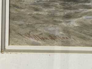 John Wilton Adcock (1863-1930), seascape. Antique watercolour painting on paper - 3