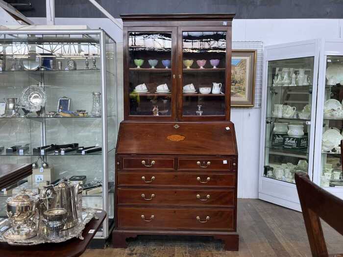 Georgian mahogany bureau bookcase