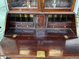 Georgian mahogany bureau bookcase - 3