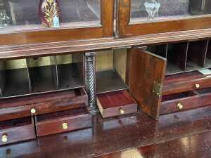 Georgian mahogany bureau bookcase - 4