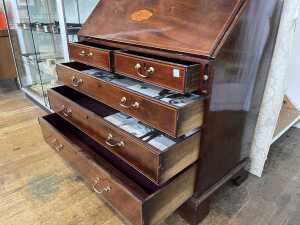 Georgian mahogany bureau bookcase - 5