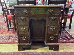 George III walnut kneehole desk