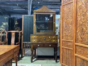 Australian inlaid curio cabinet