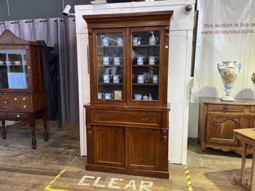 Victorian mahogany secretaire bookcase