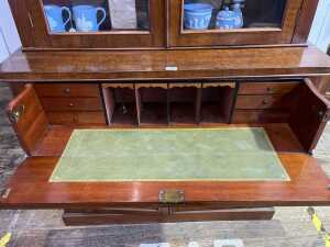 Victorian mahogany secretaire bookcase - 4
