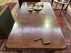 Victorian mahogany rectangular extension dining table - 2