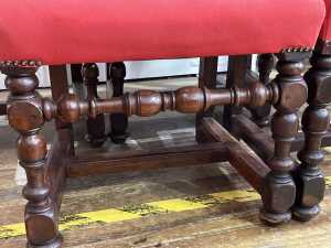 Set of six 19th century walnut ladderback dining chairs - 5