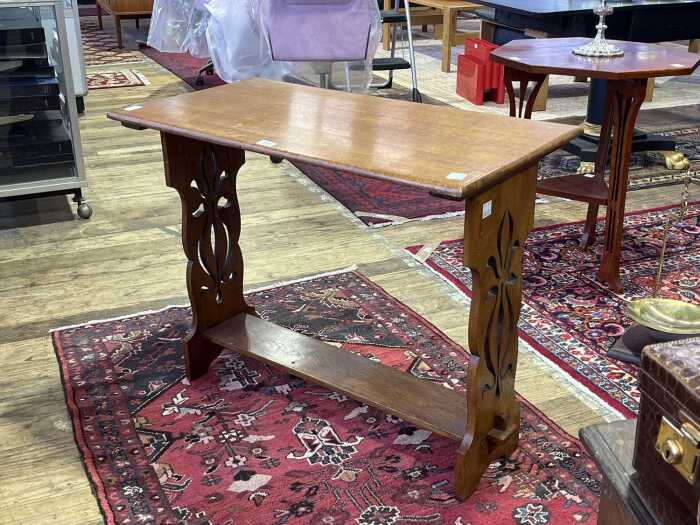 Antique Arts and Crafts oak hall table