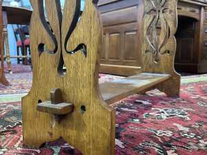 Antique Arts and Crafts oak hall table - 4