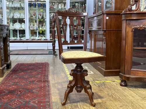 Edwardian mahogany swivel chair