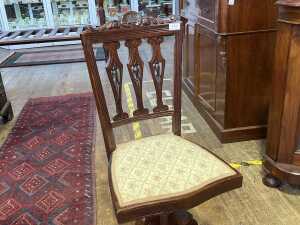 Edwardian mahogany swivel chair - 2