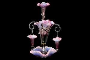 Victorian four trumpet, three basket glass epergne - 2